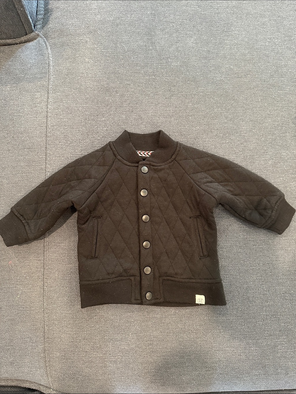 SVRN Code- Classic Quilted Kids' Jacket – Black. Size 3M
